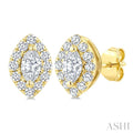 Marquise Shape Halo Diamond Fashion Earrings