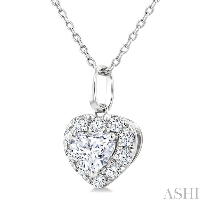 Heart Shape Halo Diamond Fashion Pendant