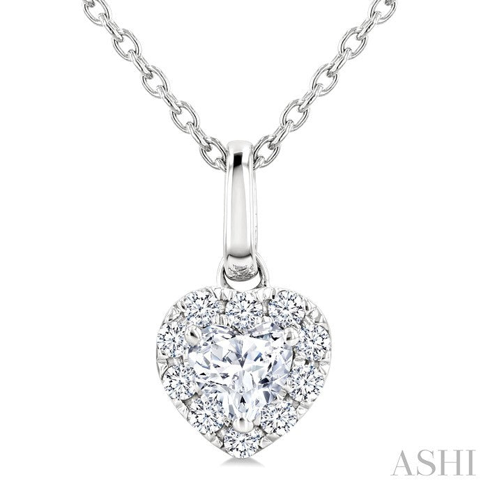 Heart Shape Halo Diamond Fashion Pendant