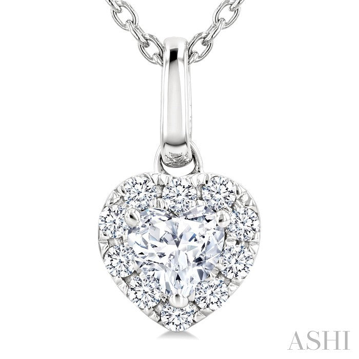 Heart Shape Halo Diamond Fashion Pendant