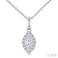 Marquise Shape Halo Diamond Fashion Pendant