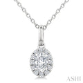Oval Shape Halo Diamond Fashion Pendant