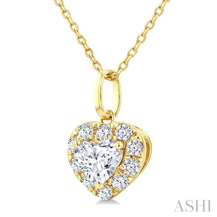 Heart Shape Halo Diamond Fashion Pendant
