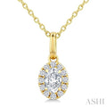 Oval Shape Halo Diamond Fashion Pendant