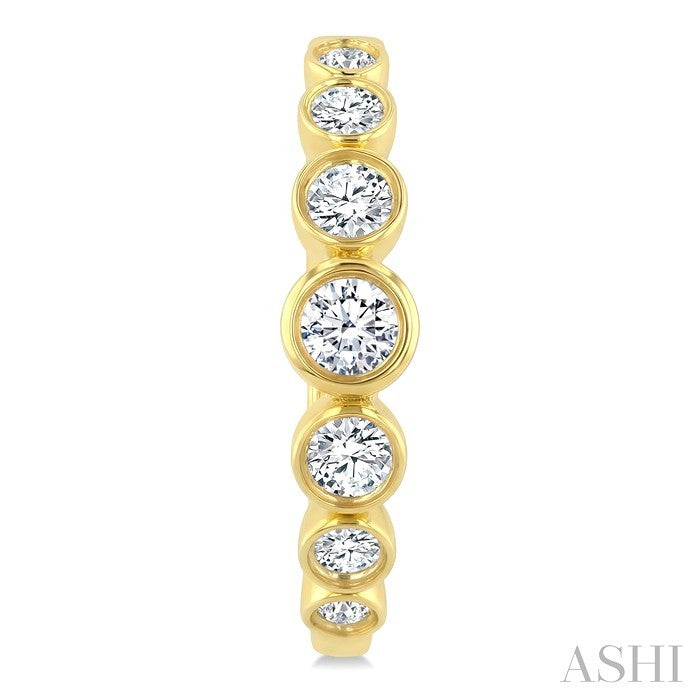 Graduated Bezel Set Diamond Fashion Hoop Earrings