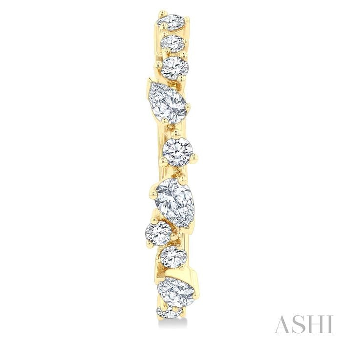 Mixed Shape Scatter Diamond Fashion Hoop Earrings