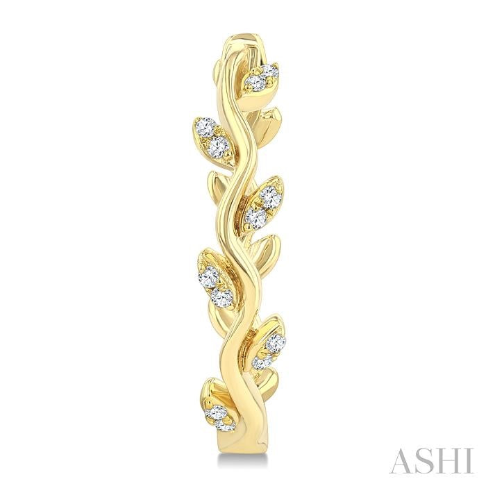 Leaf Diamond Fashion Hoop Earrings