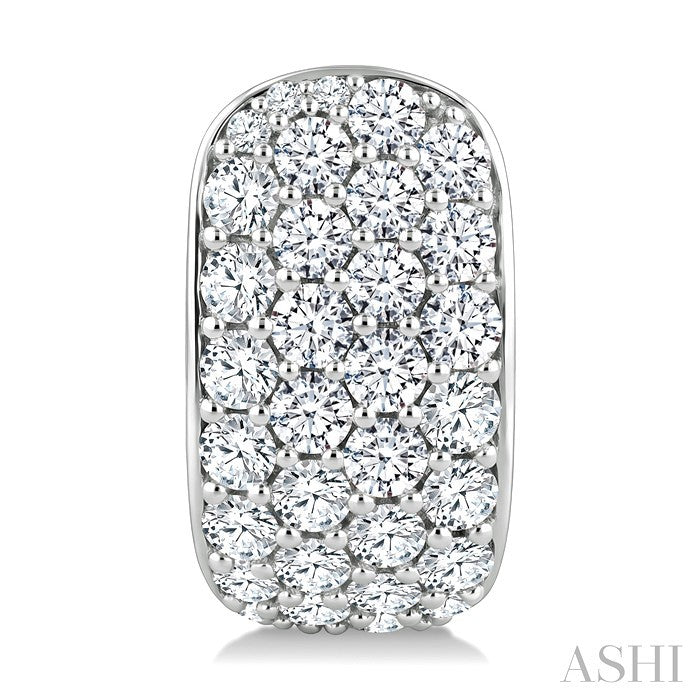 4 Row Diamond Fashion Pave Half Hoop Earrings
