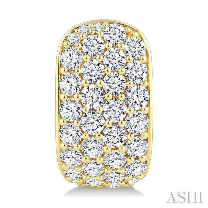4 Row Diamond Fashion Pave Half Hoop Earrings