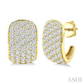 5 Row Diamond Fashion Pave Half Hoop Earrings