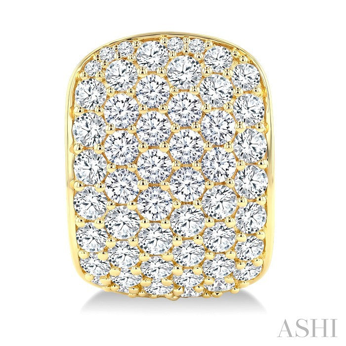 6 Row Diamond Fashion Pave Half Hoop Earrings