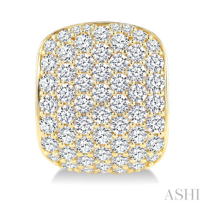 7 Row Diamond Fashion Pave Half Hoop Earrings