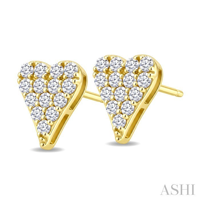 Heart Shape Diamond Fashion Stud Earrings