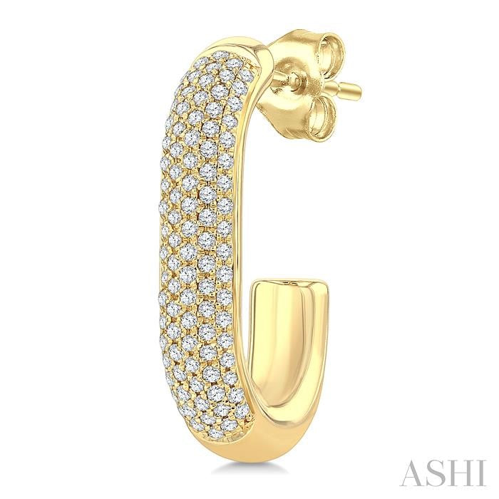 Aeris Gold Pave Set Diamond Half Hoop Earrings
