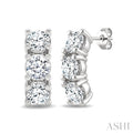 3 Stone Diamond Fashion Earrings