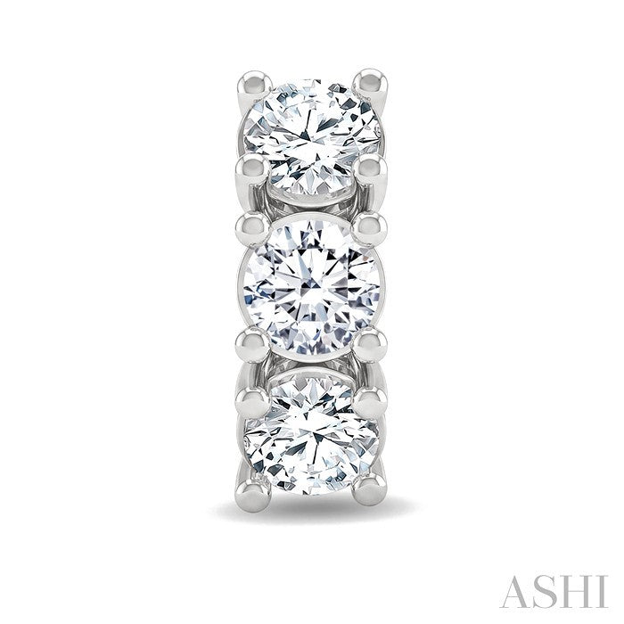 3 Stone Diamond Fashion Earrings
