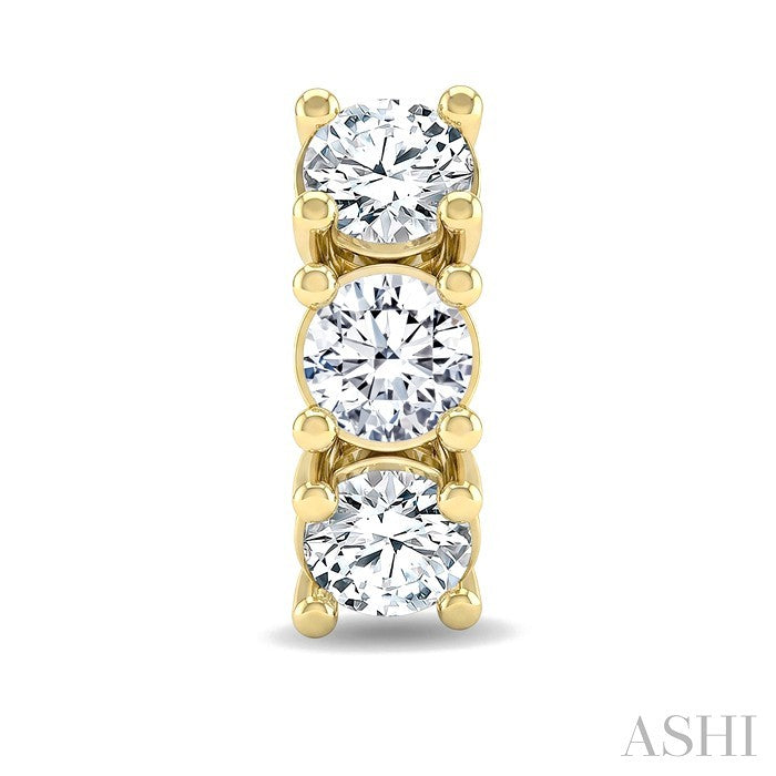 3 Stone Diamond Fashion Earrings