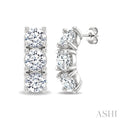 3 Stone Diamond Fashion Earrings