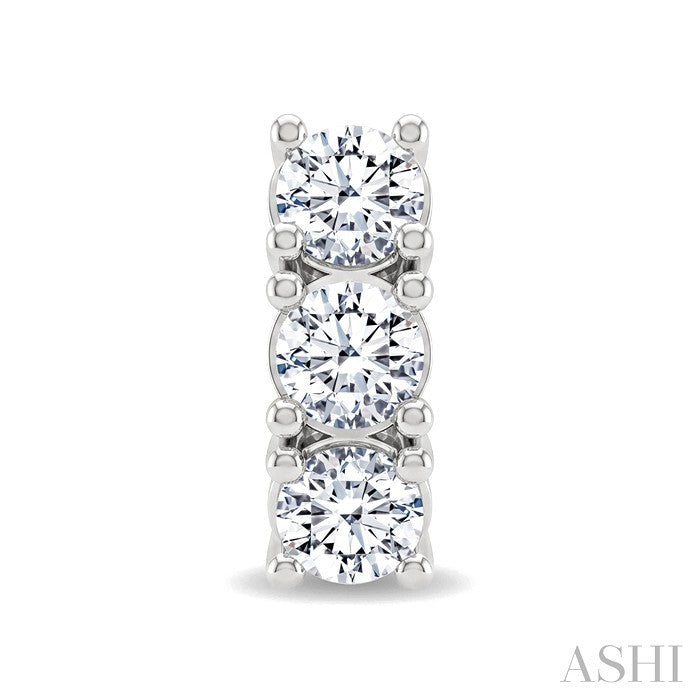 3 Stone Diamond Fashion Earrings