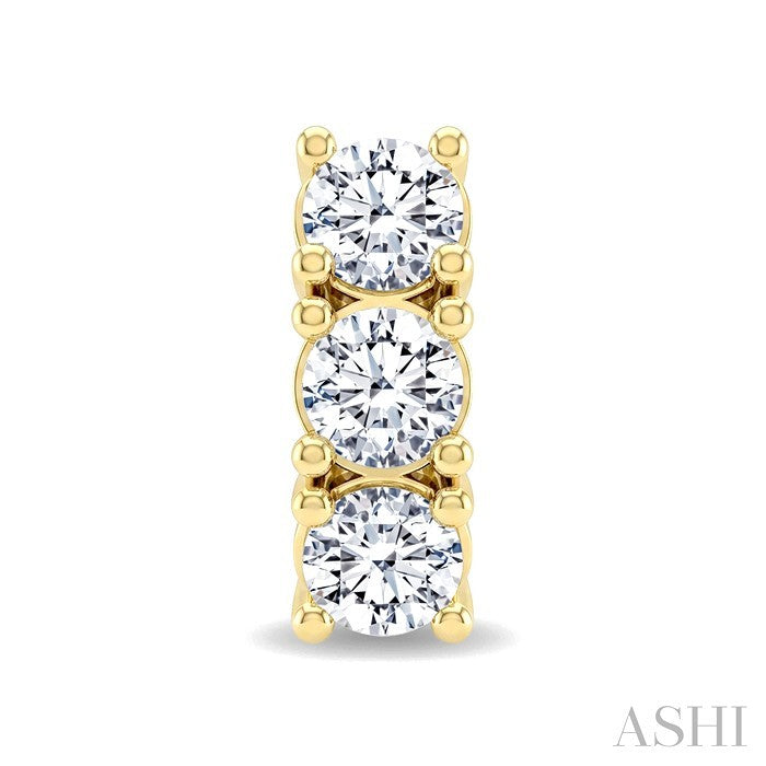3 Stone Diamond Fashion Earrings