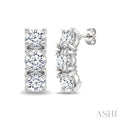 3 Stone Diamond Fashion Earrings