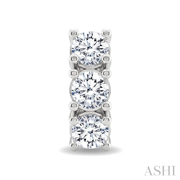 3 Stone Diamond Fashion Earrings