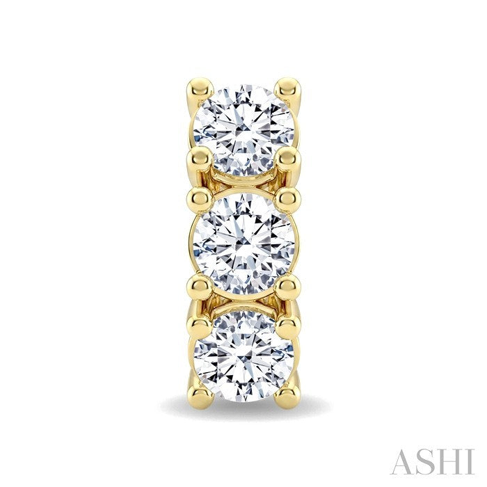 3 Stone Diamond Fashion Earrings