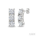 3 Stone Diamond Fashion Earrings