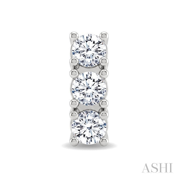 3 Stone Diamond Fashion Earrings
