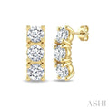 3 Stone Diamond Fashion Earrings