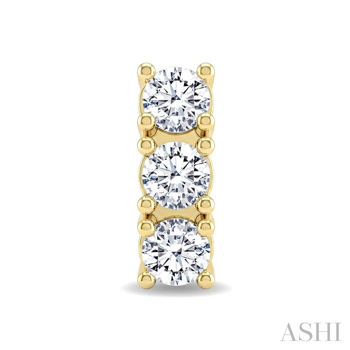 3 Stone Diamond Fashion Earrings