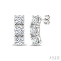 3 Stone Diamond Fashion Earrings