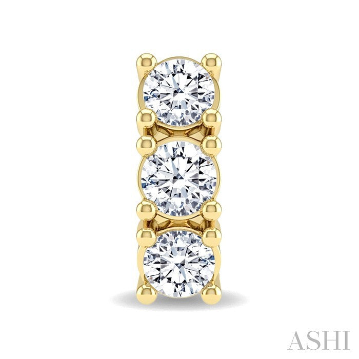 3 Stone Diamond Fashion Earrings