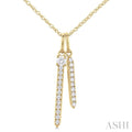 Double Vertical Bar Diamond Pendant