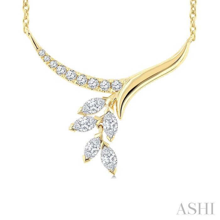 Floral Drop Diamond Fashion Necklace