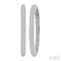 Pave Set Diamond Fashion Hoop Earrings