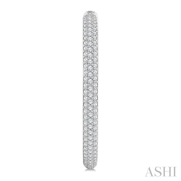 Pave Set Diamond Fashion Hoop Earrings