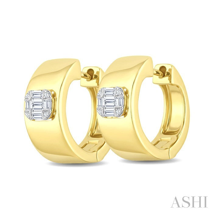 Fusion Diamond Fashion Huggie Earrings
