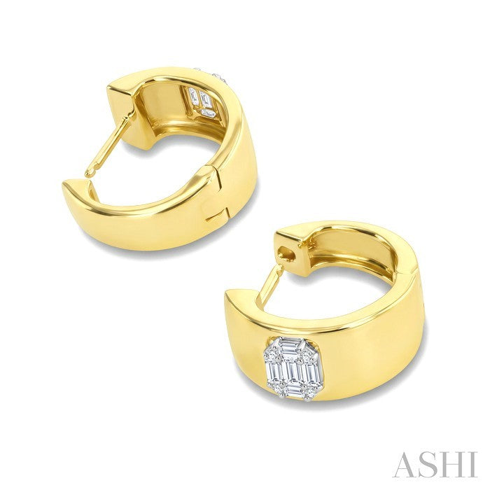 Fusion Diamond Fashion Huggie Earrings
