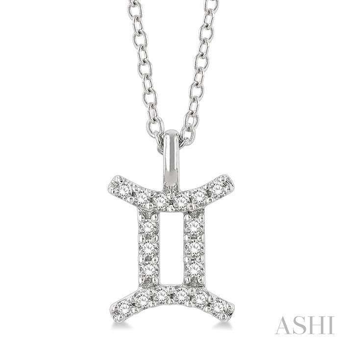 Gemini Zodiac Diamond Pendant