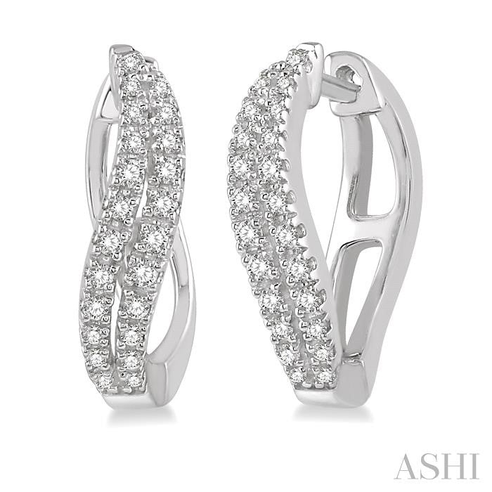 Curved Diamond Fashion Hoop Earrings