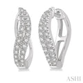 Curved Diamond Fashion Hoop Earrings