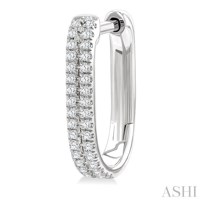 Double Row Diamond Hoop Earrings