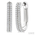 Double Row Diamond Hoop Earrings