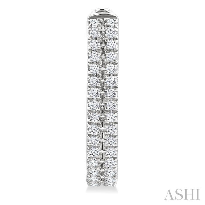 Double Row Diamond Hoop Earrings