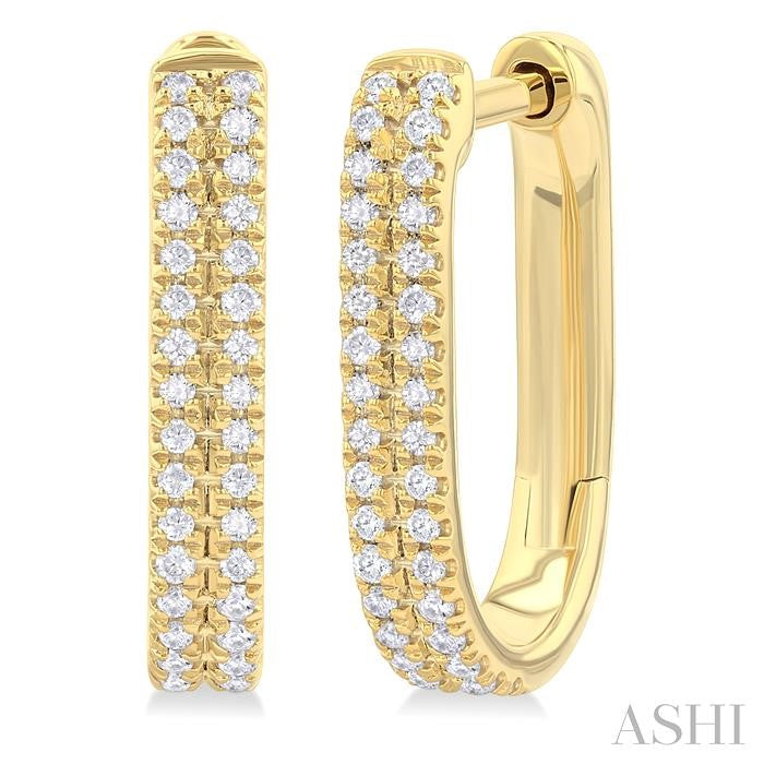 Double Row Diamond Hoop Earrings