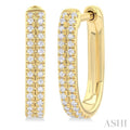 Double Row Diamond Hoop Earrings