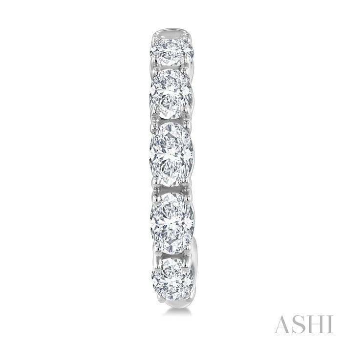 Oval Shape Diamond Fashion Half Hoop Earrings