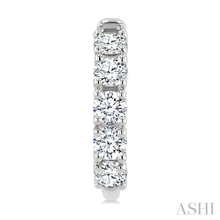 Round Shape Diamond Fashion Half Hoop Earrings