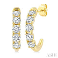 Round Shape Diamond Fashion Half Hoop Earrings
